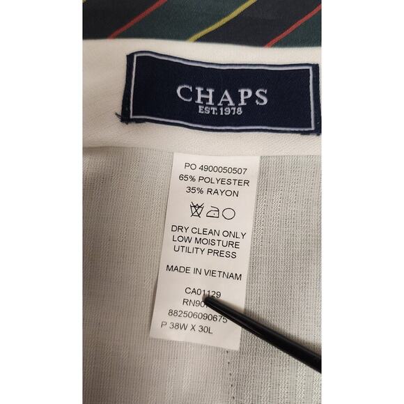 Chaps Mens Straight Leg Flat Front Dess Pants Charcoal Gray Size 38X30 NWT - Picture 5 of 5